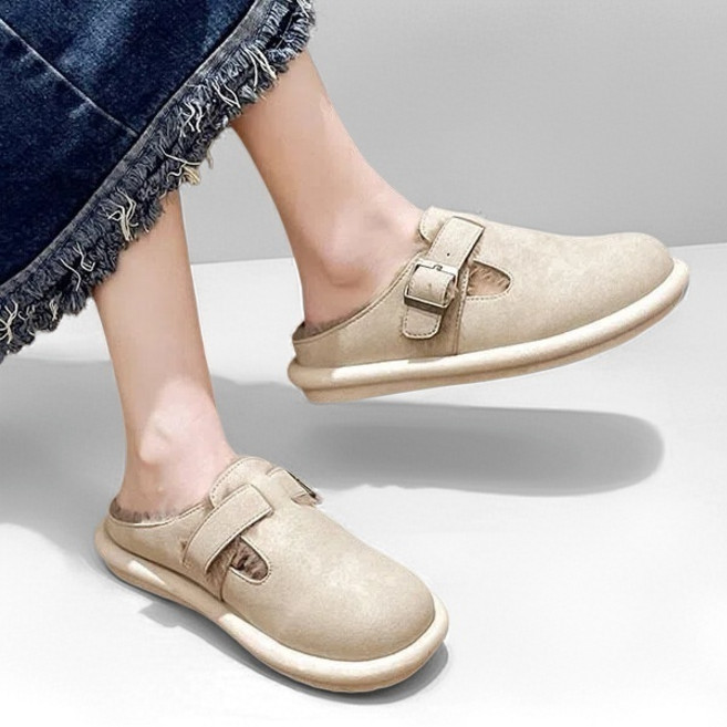 Modern Fashion 여성 겨울 털 뮬 슬리퍼 방한 블로퍼 D26