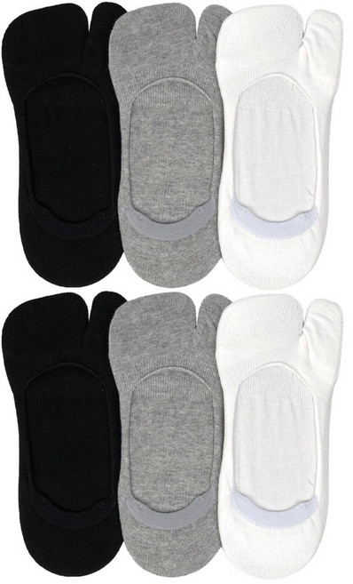 남자 여자 패션 타비 엄지 발가락 페이크 삭스 덧신 쪼리 6켤레