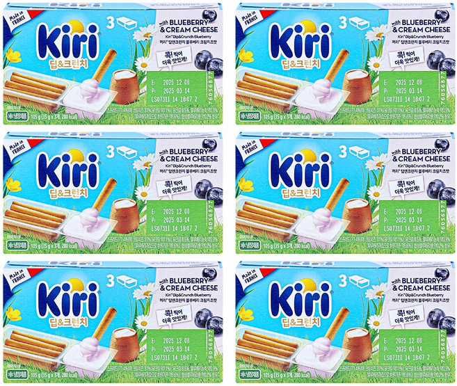 끼리 크림치즈 딥앤크런치 블루베리(3입) 6개 총18입, 105g