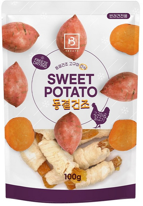 브리더랩 동결건조 강아지 고구마 + 치킨말이, 5개, 500g, 혼합맛(고구마/닭고기)