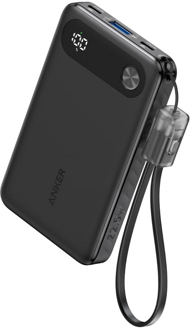 앤커 파워뱅크 10000mAh 22.5W 보조배터리 (C타입 케이블 일체형), 블랙, A1257