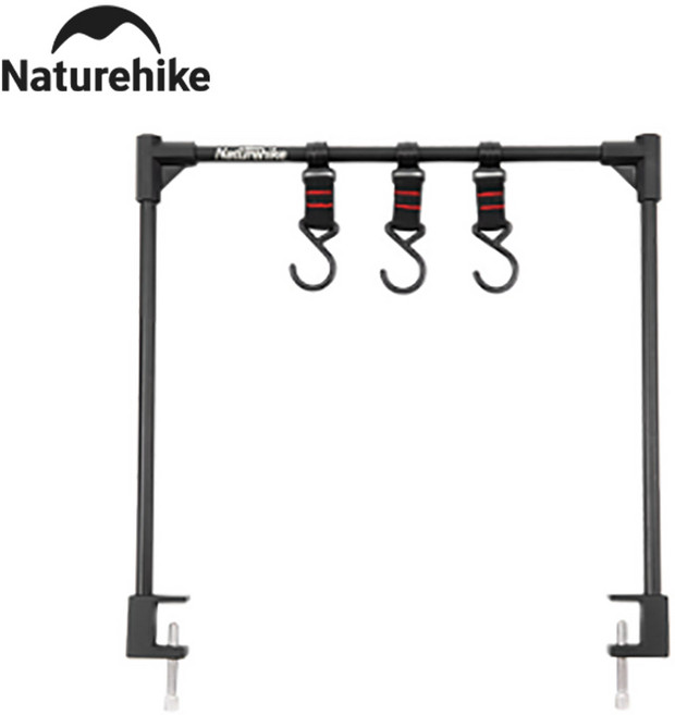 네이처하이크 피크닉 행잉 선반 초경량 휴대용 테이블 프레임 다기능 분리형 데스크탑 바베큐 캠핑, 01 Black, 1개