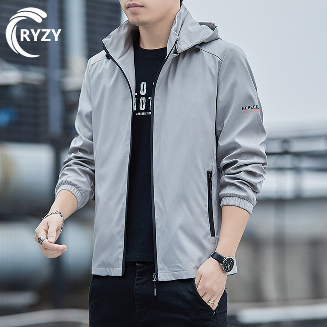 RYZY 男士休閒百搭輕便防風連帽夾克外套