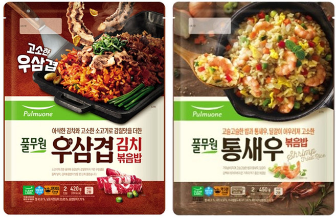 풀무원 우삼겹 김치볶음밥 420g(2인) + 통새우볶음밥 450g(2인), 420g, 1개