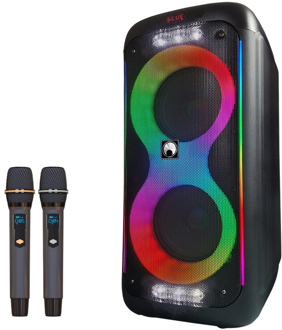 옴니트로닉 MSP-250 이동식 스피커앰프 + 핸드마이크 2개 충전식 행사용 파티용 이벤트장비 버스킹