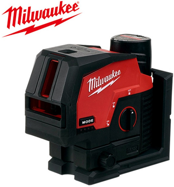 밀워키 레이져 M12 CLLP-OC 크로스 라인 2포인트 레이저 레벨 베어툴, 1개