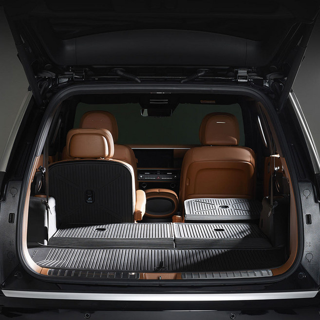 메이튼 디올뉴 팰리세이드 TPE 트렁크매트 풀커버 세트, 7인승 3열 시트 폴딩 자동 버전, 블랙