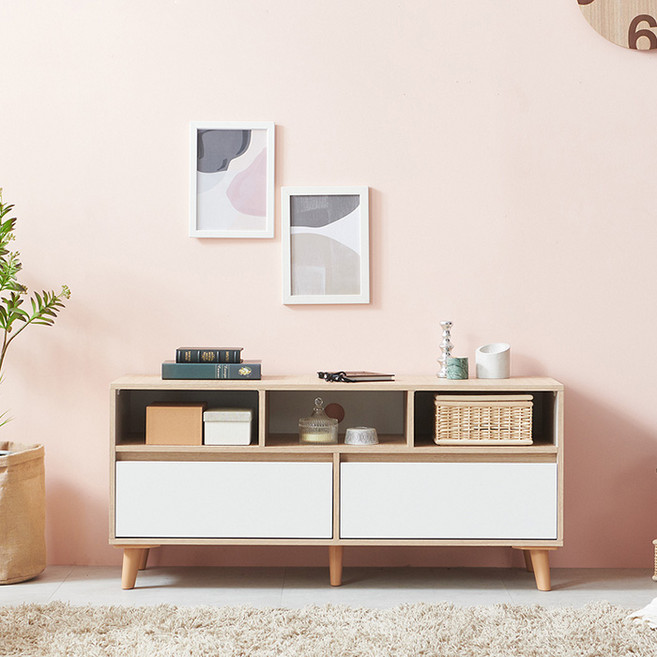 보웬 1200 미니멀 높은 거실장 KCN086C, 메이플그레이