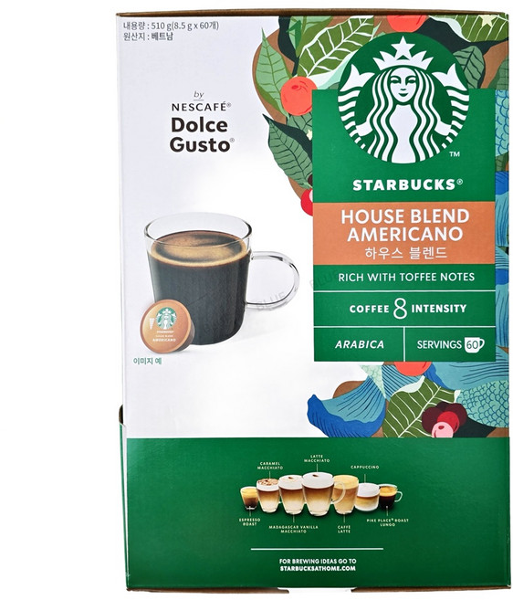 스타벅스 돌체구스토 하우스블렌드 캡슐커피 60 개, 8.5g, 60개입, 1개