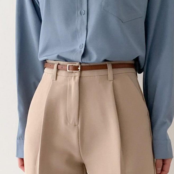 블루씨티 여성 미니 얇은 슬림 사각 버클 벨트