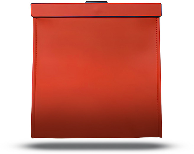 차빛 차량용 쓰레기통 가죽 접이식 LED 휴지통, 선셋오렌지