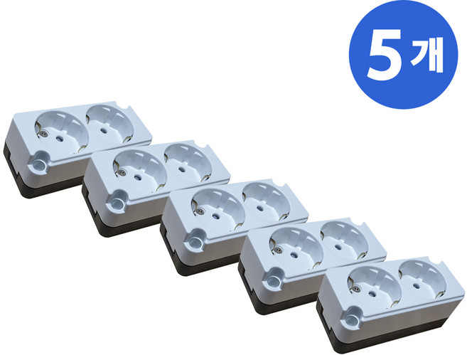 IT 국산 노출 2구 콘센트 나사형 벽콘센트 멀티탭, 5개