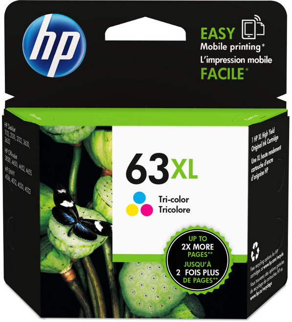 HP 63XL 彩色墨水匣, Tri-color, 1個