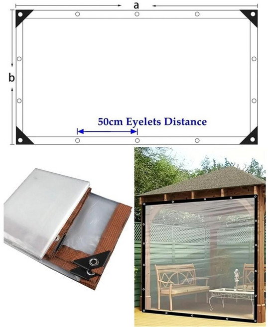 투명 정원 가제보 방수 천 천막 식물 커버 필름 단열 창고 그로밋, 3. Brown Side / Y. 3MX6M