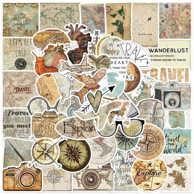 잇x디자인 노트북 캐리어 아이폰 리무버블 스티커, 1세트, 언젠가는꼭세계일주50