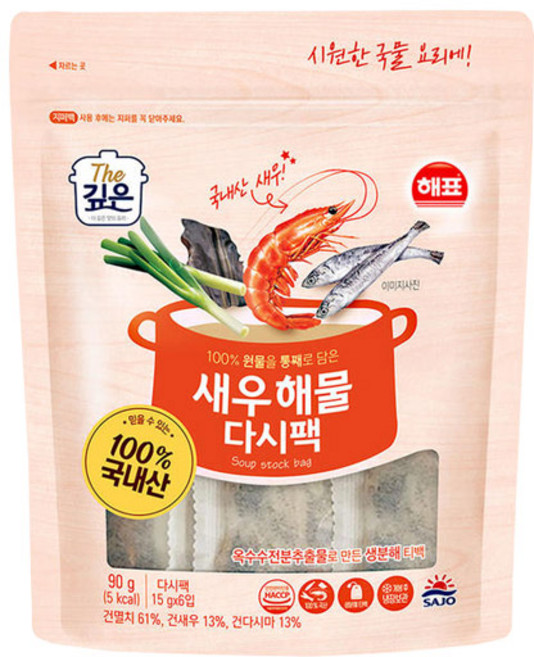 해표 새우해물 다시팩, 90g, 1개