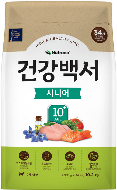건강백서 강아지 시니어 사료 4p, 닭, 10.2kg, 1개