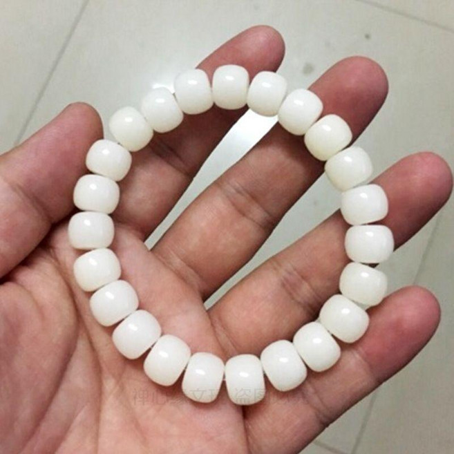 白玉菩提根 108顆 佛珠手串 手鍊, 1個, 女款手鍊8*10mm