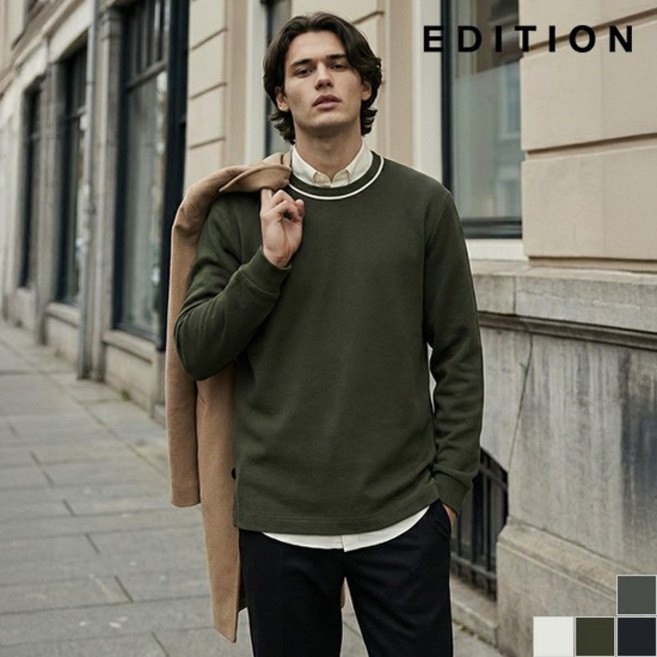 [에디션]배색 캐주얼 베이직 티셔츠 I (NEC4TR1904)