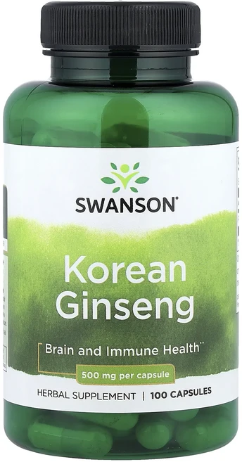 헁복하고 건강하세요 Swanson 한국 인삼 500mg 캡슐 100정 늘 챙기셔야합니다, 1개 - 쿠팡