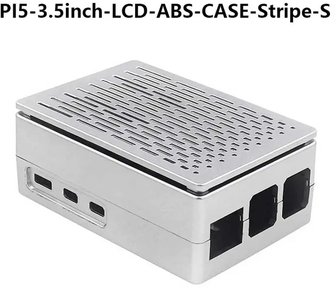 라즈베리 파이 5 ABS 케이스 3.5인치 디스플레이 스트라이프 호환 다목적 탈착식 커버 및 팬 마운트 포함 P, 04 ABSCASEStripeS