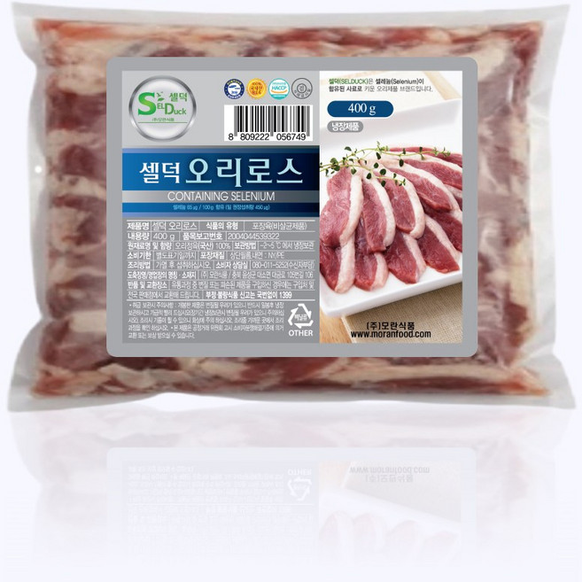 무항생제 1등급 오리 슬라이스 구이용 400g 3개, 1개