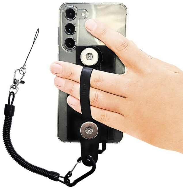 알리노 오토바이 딱판 스트랩 스프링줄 자석 충전패드 배달대행 라이더 찍판 거치대, 스트랩딱판, 스프링줄포함