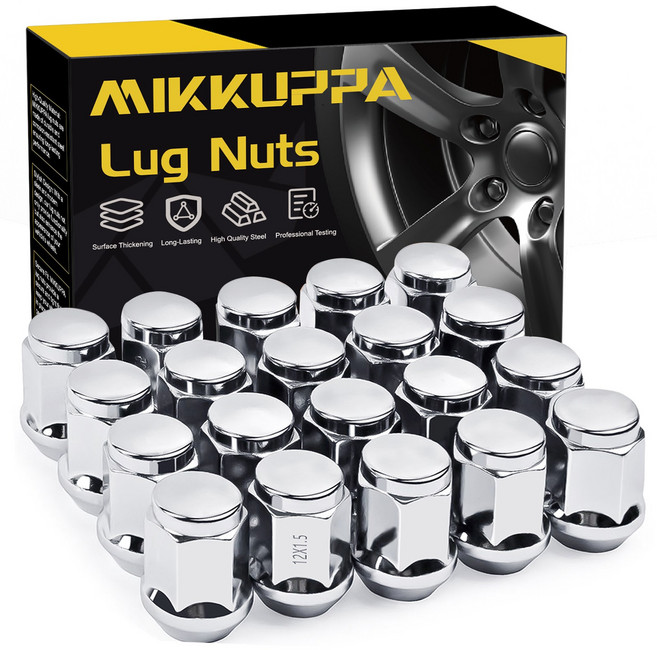 미쿠파 MIKKUPPA 자동차 M12X1.5 현대 기아 호환 6각 휠볼트 휠너트, 실버, 20개