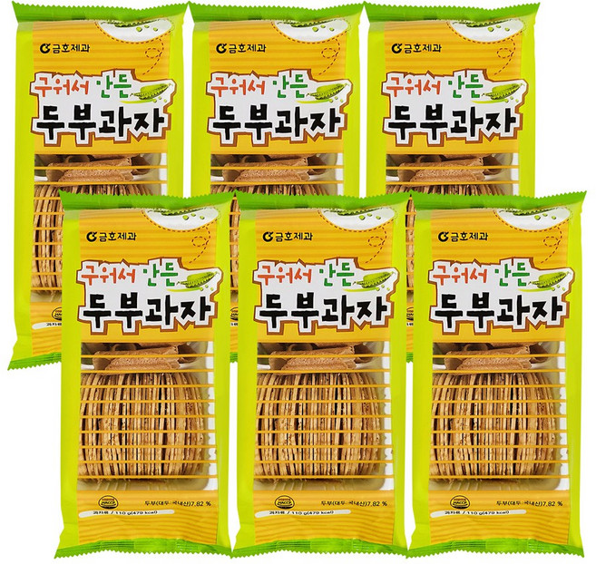 금호제과 저나트륨 전통 구워서 만든 두부과자, 6개, 110g