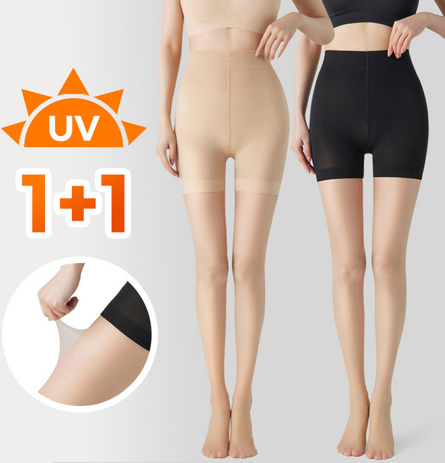 더미니멀 속바지 일체형 스타킹 자외선차단 몸매보정 속바지 스타킹 스킨+블랙