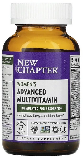 뉴챕터 우먼스 어드밴스드 종합비타민 멀티비타민 타블릿 72정, 1개 - 쿠팡