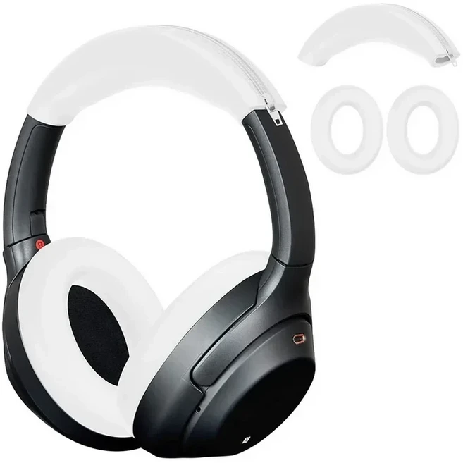 소니 ULT WEAR WH-ULT900N/WH-1000XM3/XM4 실리콘 이어 패드 쿠션 커버 소프트 보호대 긁힘 방지 헤드폰2/1, 05 White2-1, 1