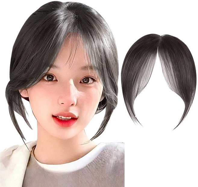 아케이바이 앞머리 가발, 1개, 내추럴블랙