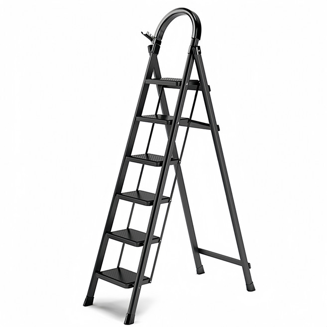 사다리 접이식사다리 탄소강 가정용사다리 블랙 4단/5단, 1개