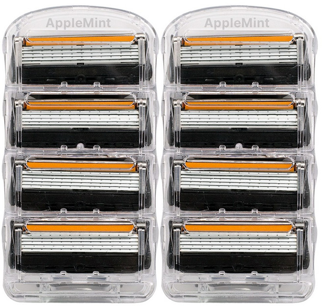애플민트 5중 면도날 질레트 퓨전 프로글라이드 호환, 4개입, 2세트