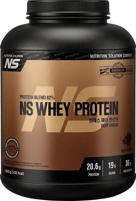 NS 웨이 프로틴 초코맛 2kg 용기 헬스보충제 단백질보충제 프로틴, 1개