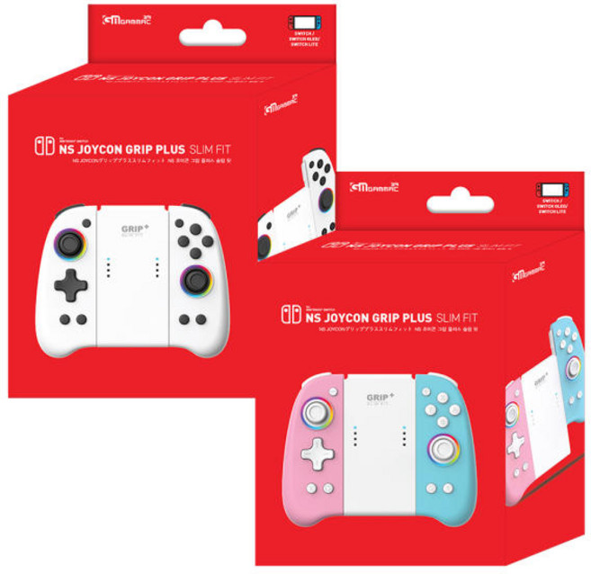 닌텐도 스위치 OLED NS 겜맥 조이콘 그립 플러스 슬림핏, 화이트, 1개