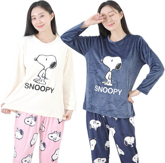 스누피 울트라 수면잠옷세트 라운드잠옷 여성잠옷 잠옷세트 수면잠옷세트 파자마