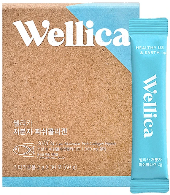 웰리카 저분자 피쉬 어린콜라겐 펩타이드 300달톤 이너뷰티, 1개, 60g - 쿠팡