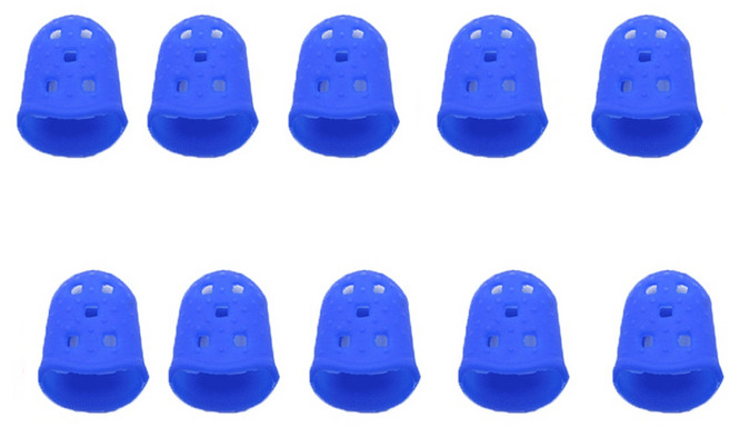 실리콘손가락골무, 1세트, 대형블루10개