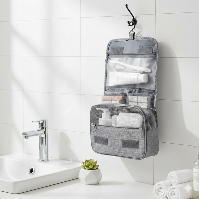 에아튠 휴대용 벽걸이형 방수 세면백 여행용 파우치