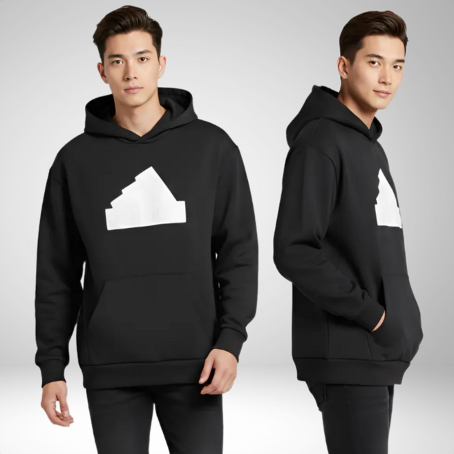 아디다스 후드티 남성 블랙 퓨처 아이콘 퍼포먼스로고 후드 맨투맨 캐주얼 후디