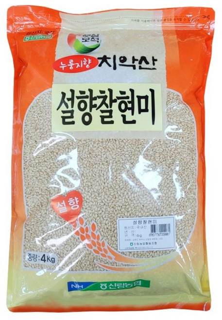 8807730009981 신림농협 치악산 설향찰현미 누룽지향 설향미 4kg, 1개