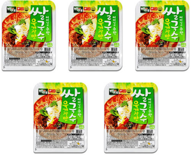 백제 어머니의 손맛 육개장 맛 쌀국수 90g x 5개입 쌀가루 면 간편 조리