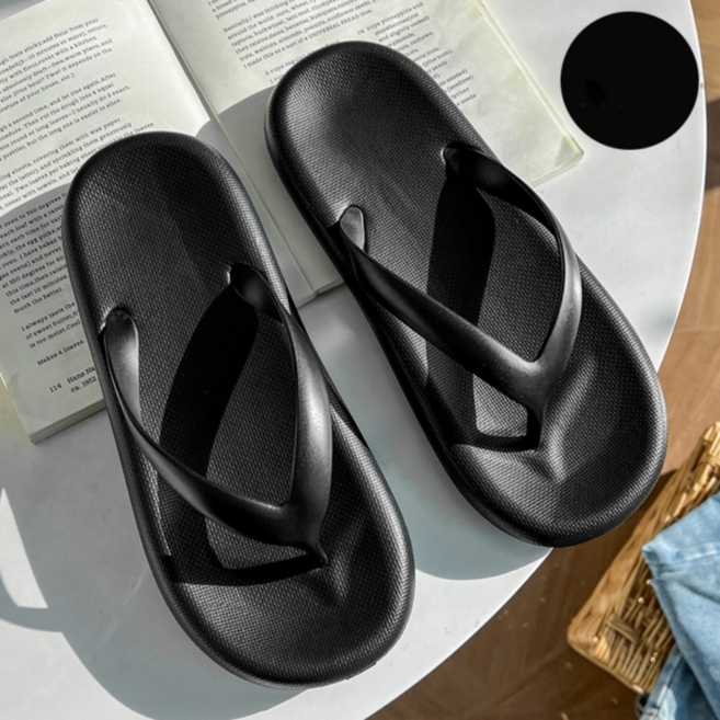 만다린망고 여성 여름 쪼리 심플 베이직 슬리퍼 조리 EVA 컴포트 논슬립 쿠션 블랙