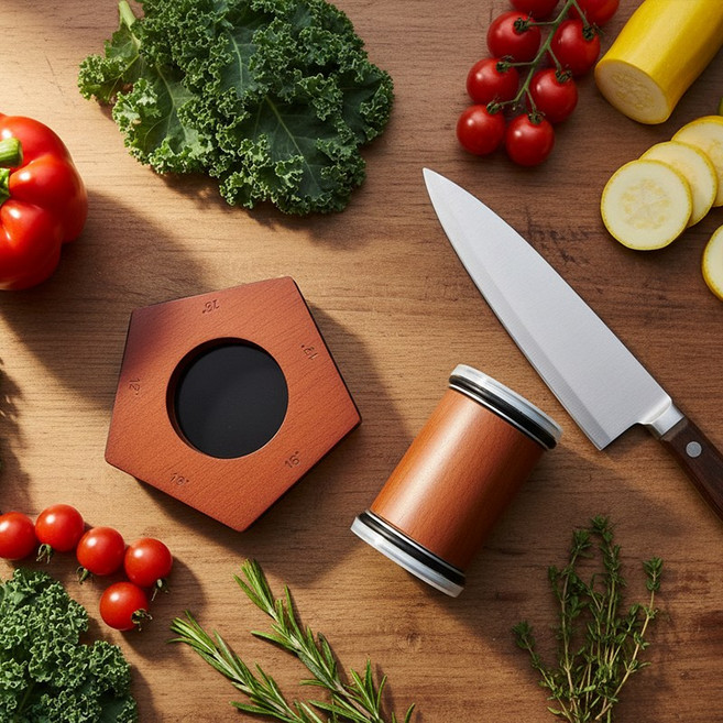 5in1 롤링 칼갈이 오각형 연삭기 숫돌 샤프너, 1개, 우드