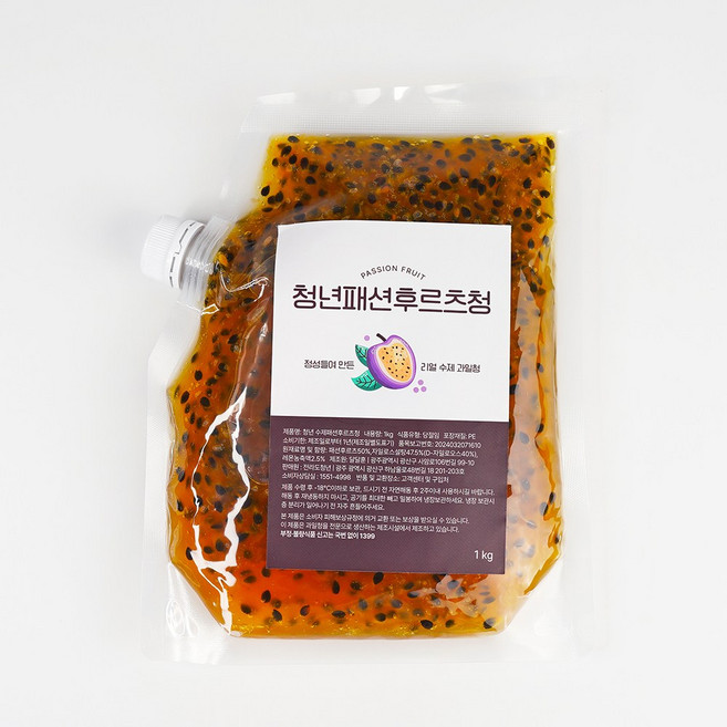 청년수제청 과일청 자일로스 수제 패션후르츠청, 1개, 500g