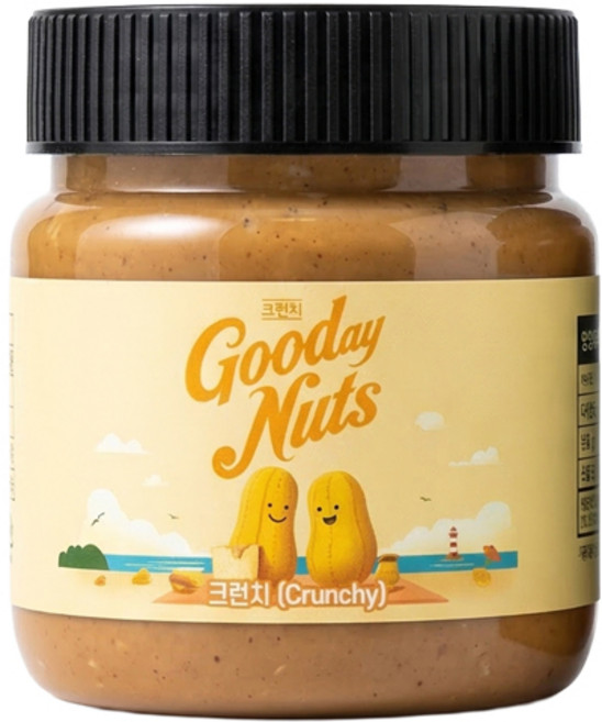 해풍 맞은 땅콩 100% 무첨가 무가당 땅콩버터 크런치, 1개, 230g