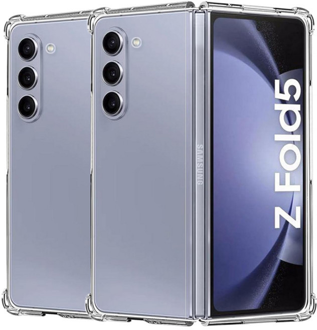 1+1 넥스트모바일 갤럭시 Z폴드5 투명 하이브리드 젤리 하드 범퍼 케이스