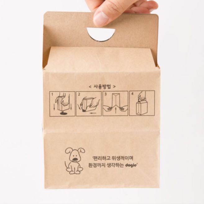 산책필수품 편리하고 위생적이며 환경까지 생각하는 친환경 종이배변봉투 도기 [DOGIE], natur, 1개, 30개입